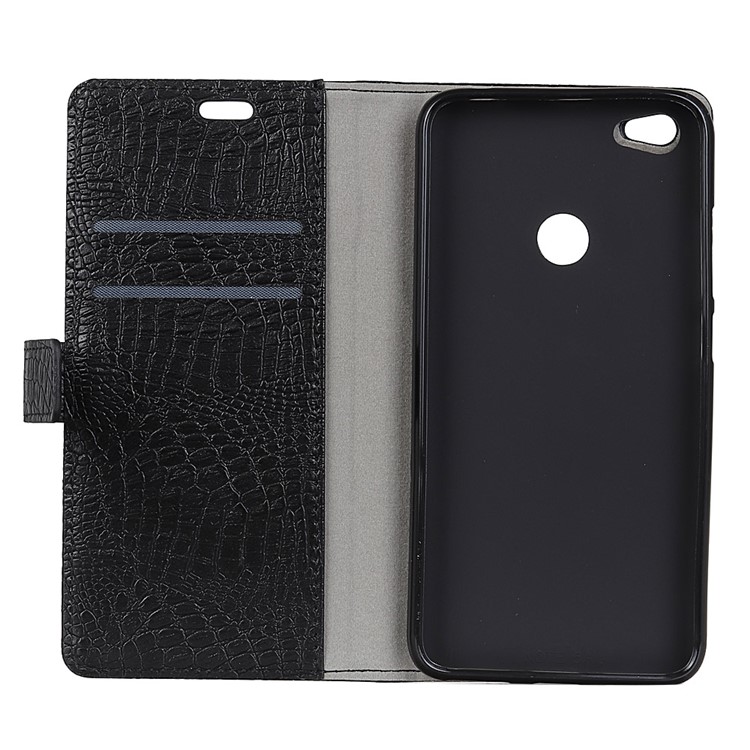 Vintage Crocodile Texture Wallet Stand Leather Case for ZTE Blade A6 - Black-4