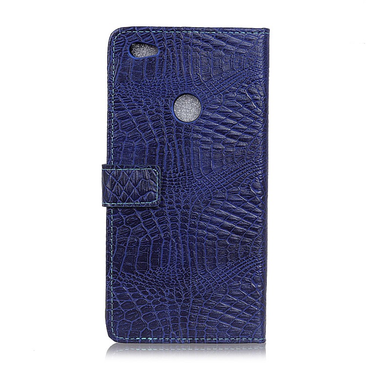 Vintage Crocodile Texture Wallet Stand Leather Casing for ZTE Blade A6 - Blue-2