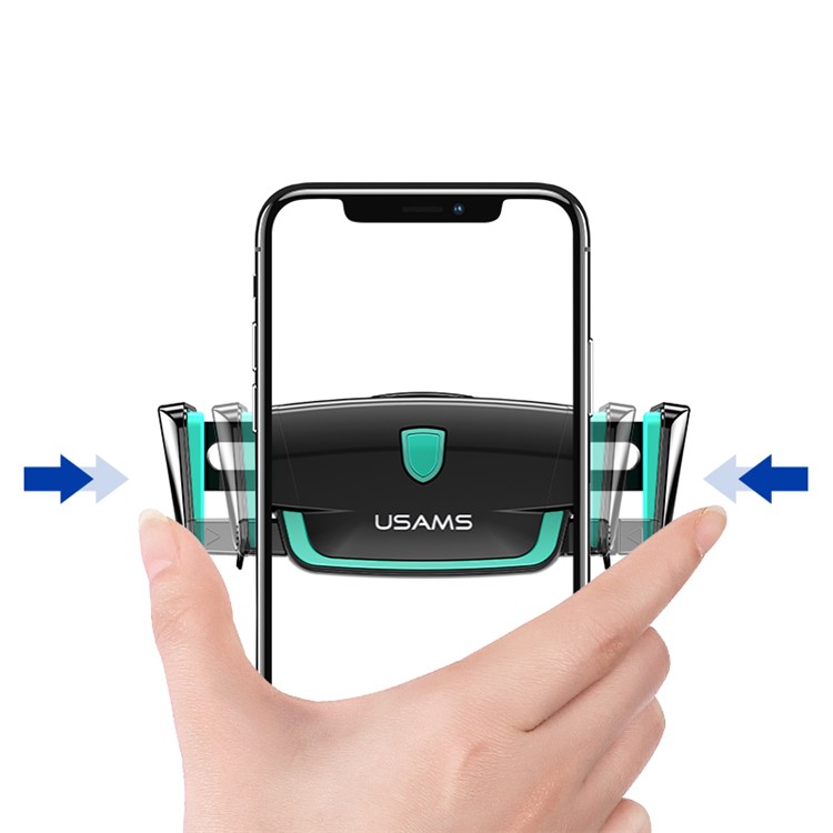 USAMS US-ZJ030 Car Air Vent Mount Elastic Cellphone Holder for iPhone X / Samsung Galaxy S9 - Black-4