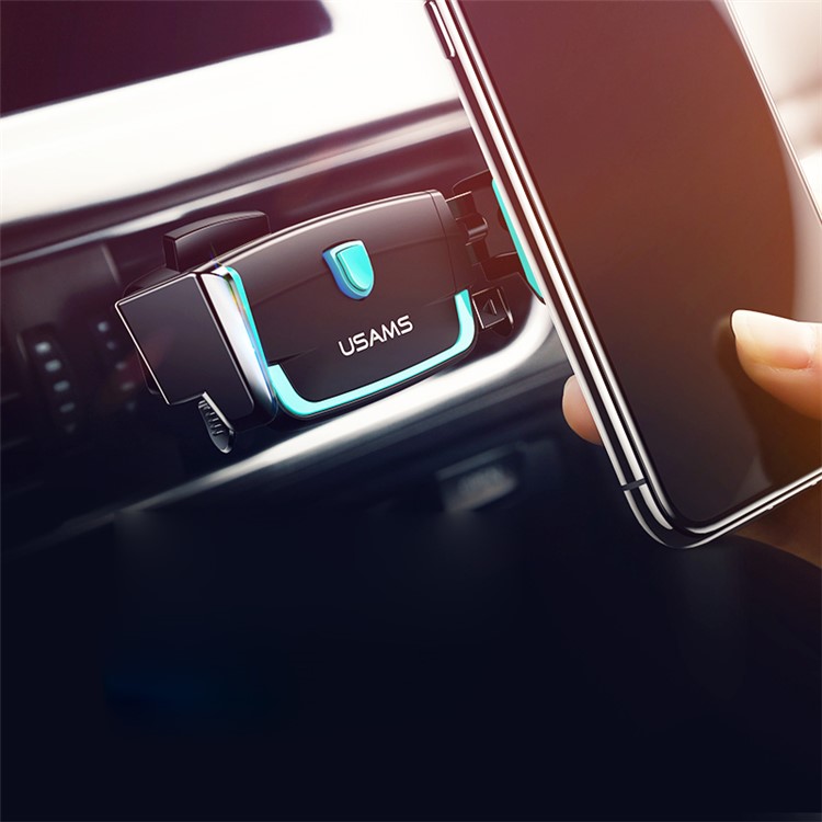 USAMS US-ZJ030 Car Air Vent Mount Elastic Cellphone Holder for iPhone X / Samsung Galaxy S9 - Black-6