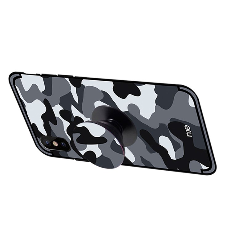 NXE Camouflage Series Finger Grip Expanding Mount for iPhone Samsung Smartphone - Grey-8