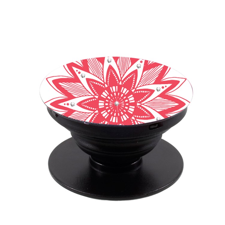 NXE Mandala Series Rhinestone Decorated Mobile Phone Finger Grip Expanding Mount for iPhone Samsung Smartphone - Red-2