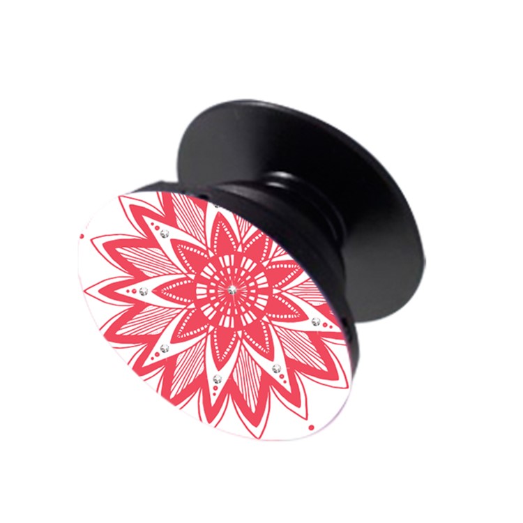 NXE Mandala Series Rhinestone Decorated Mobile Phone Finger Grip Expanding Mount for iPhone Samsung Smartphone - Red-3