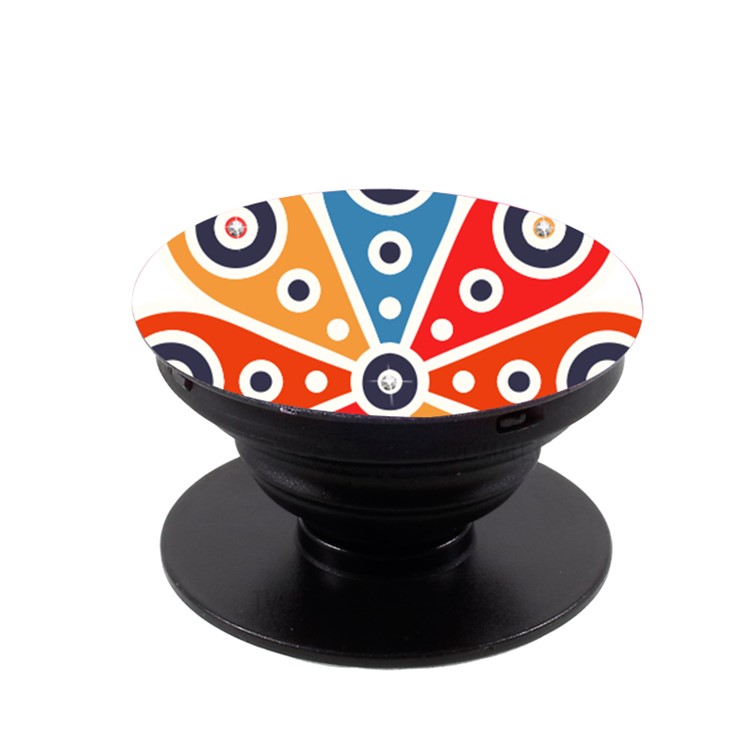 NXE Mandala Series Chic Rhinestone Decorated Mobile Phone Finger Grip Expanding Stand for iPhone Samsung Smartphone - Polka Dot-2