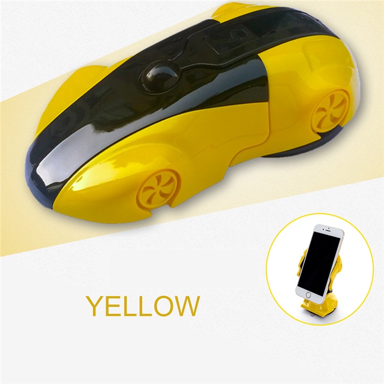 Forma De Automóvil Deportivo 360 ° Rotación Magnético Tenedor De Teléfono Móvil Coche Parabrisas Soporte De Montaje De Succión - Amarillo-2