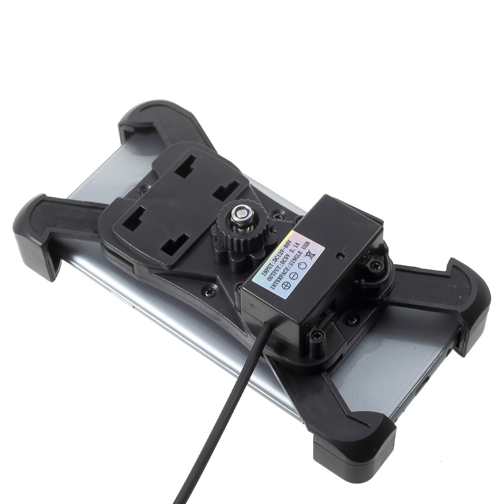 Universal Motorcycle Handlebar Mount Phone Holder with USB Charging Port for iPhone Samsung-3