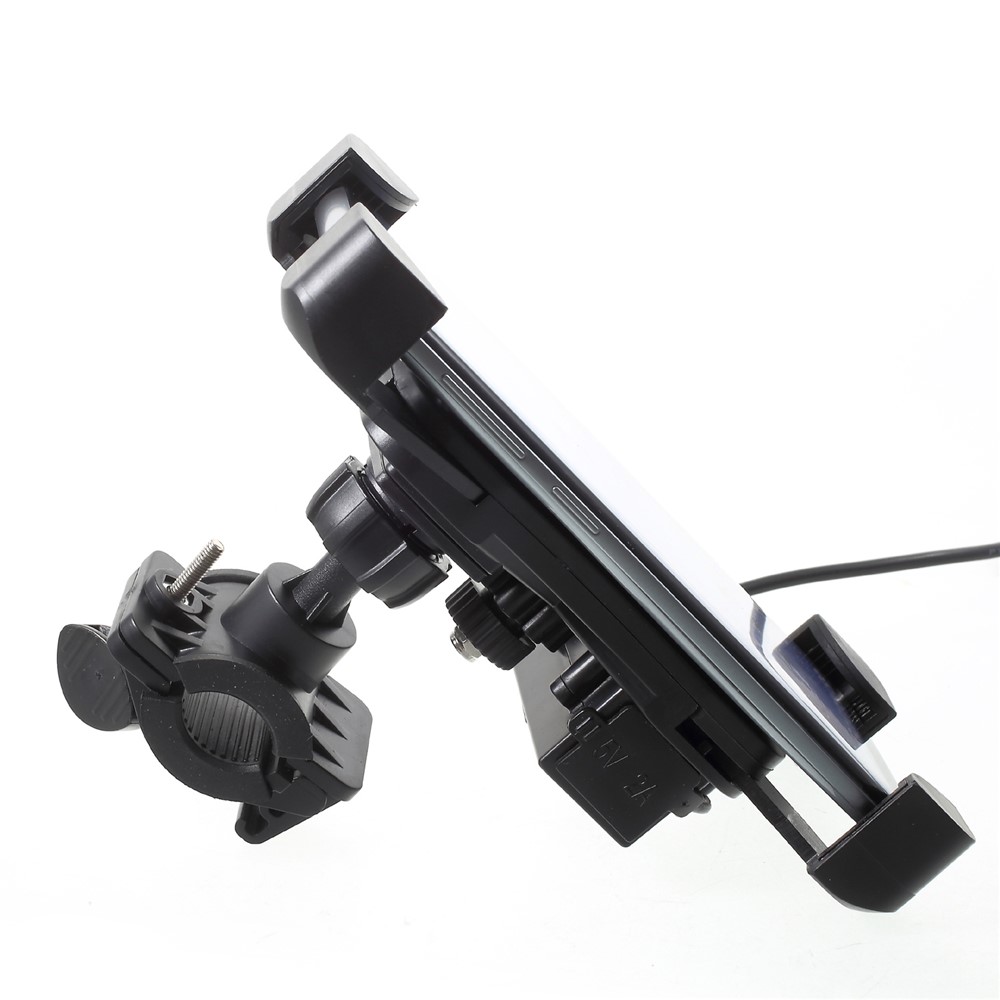 Universal Motorcycle Handlebar Mount Phone Holder with USB Charging Port for iPhone Samsung-7
