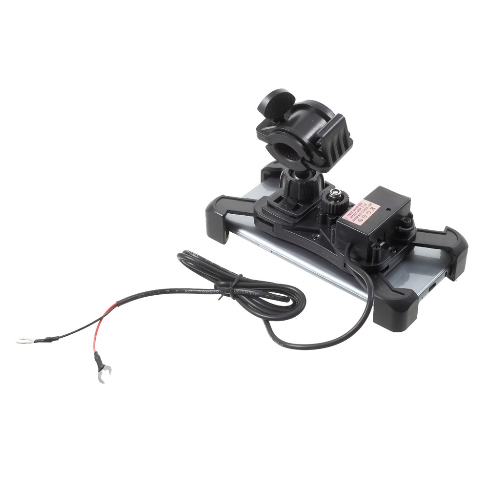 Universal Motorcycle Handlebar Mount Phone Holder with USB Charging Port for iPhone Samsung-8