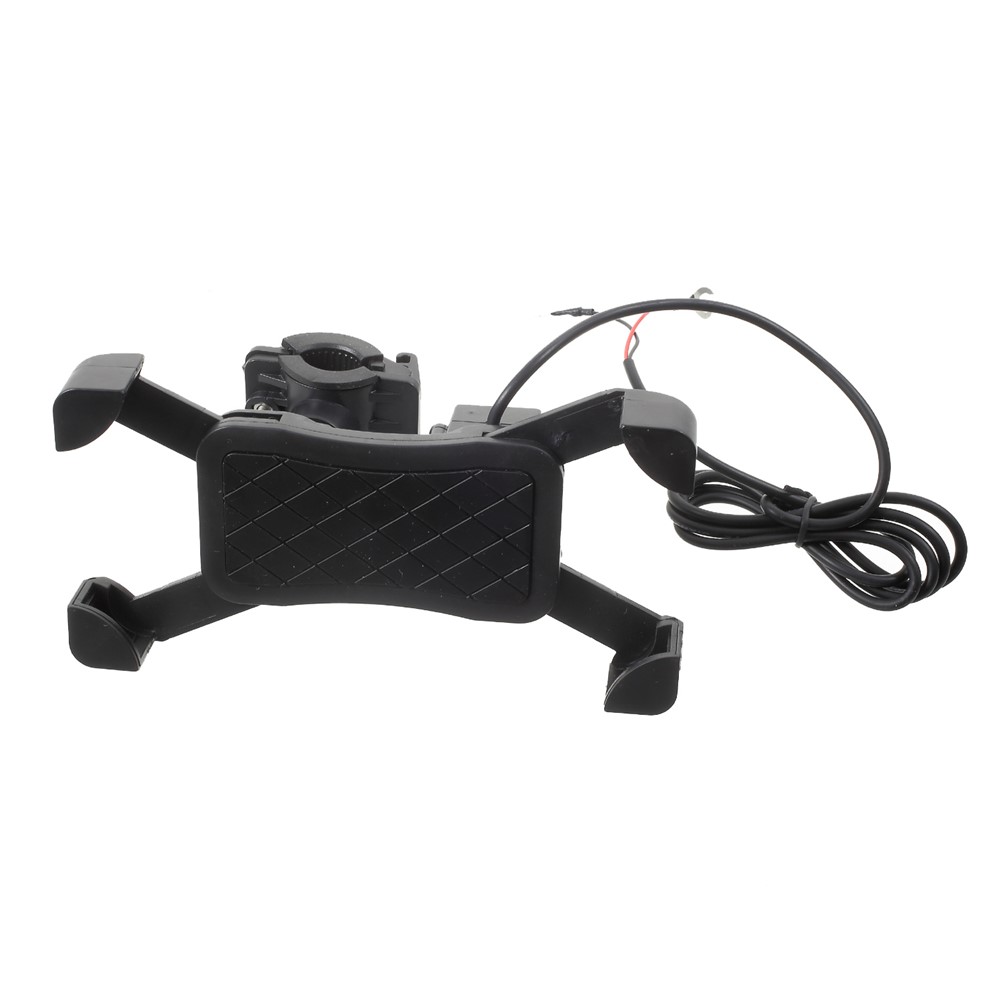 Universal Motorcycle Handlebar Mount Phone Holder with USB Charging Port for iPhone Samsung-9