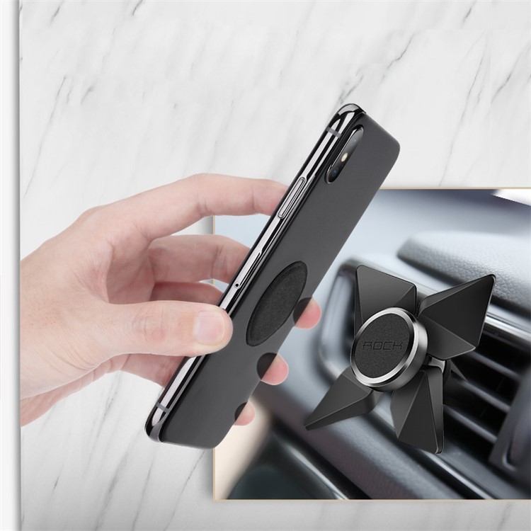 

ROCK Tornado Magnetic Air Vent Car Mount for iPhone Samsung - Black, iPhone X