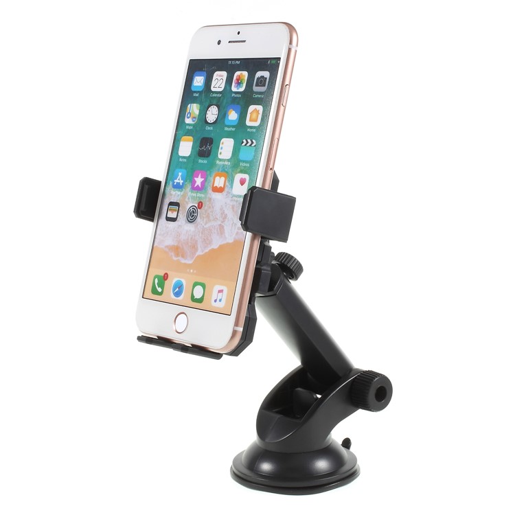 Telescopic Arm Suction Cup Rotary Car Mount Holder for iPhone X/Galaxy S9, Width: 5.3-8.3cm - Black-10