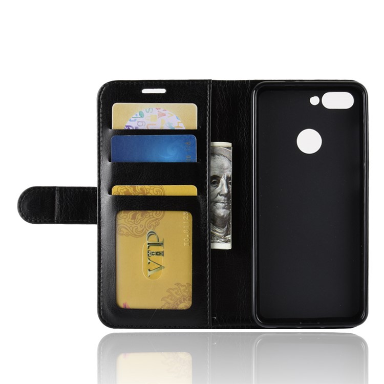 Crazy Horse Wallet Leather Stand Case for ZTE Blade V9 - Black-5