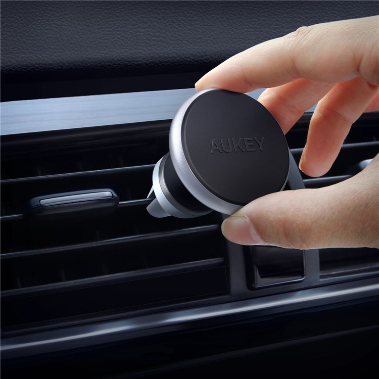 AUKEY HD-C12 Universal Magnetic Car Air Vent Mount Bracket for iPhone Samsung Huawei Etc. - Silver-6