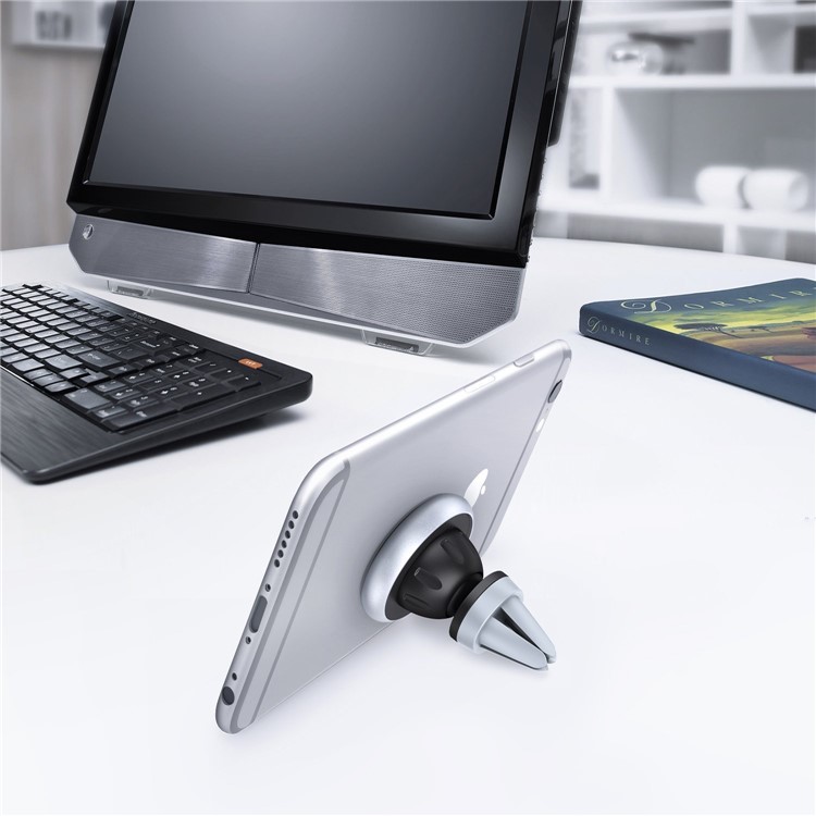 AUKEY HD-C12 Universal Magnetic Car Air Vent Mount Bracket for iPhone Samsung Huawei Etc. - Silver-7