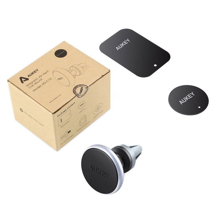 AUKEY HD-C12 Universal Magnetic Car Air Vent Mount Bracket for iPhone Samsung Huawei Etc. - Silver-9