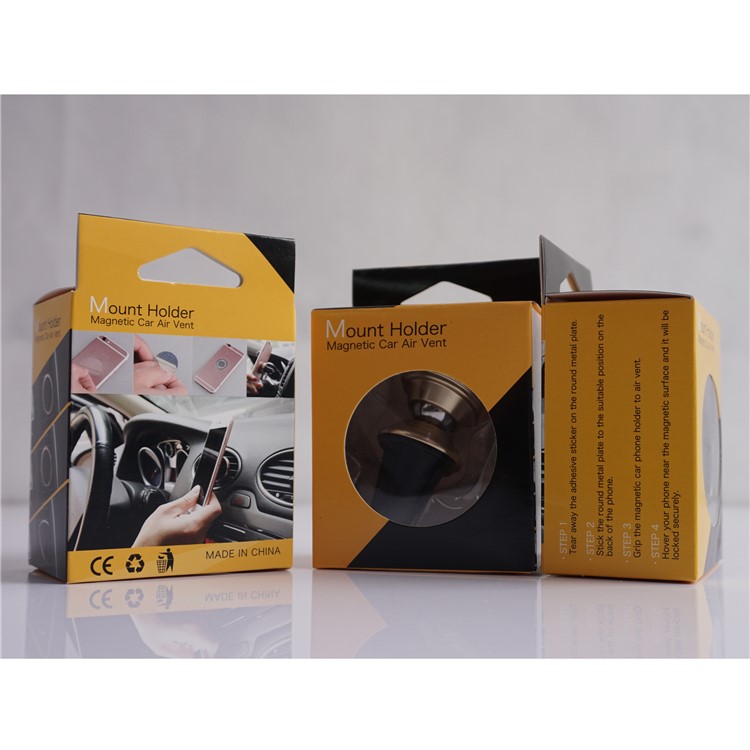 360-Degree Rotary Magnetic Air Vent Phone Holder Car Mount for iPhone Samsung Etc. - Silver-6