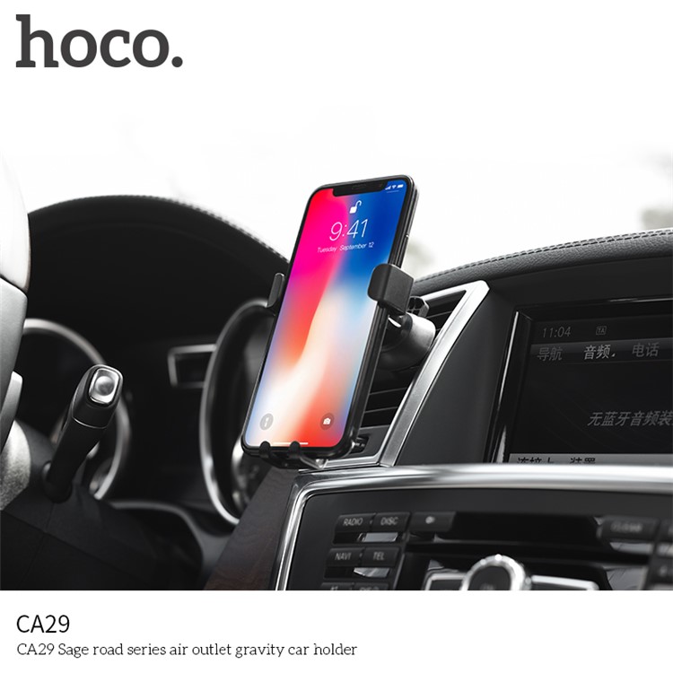HOCO CA29 Sage Road Series Car Air Outlet Gravity Phone Holder Stand - Black-2