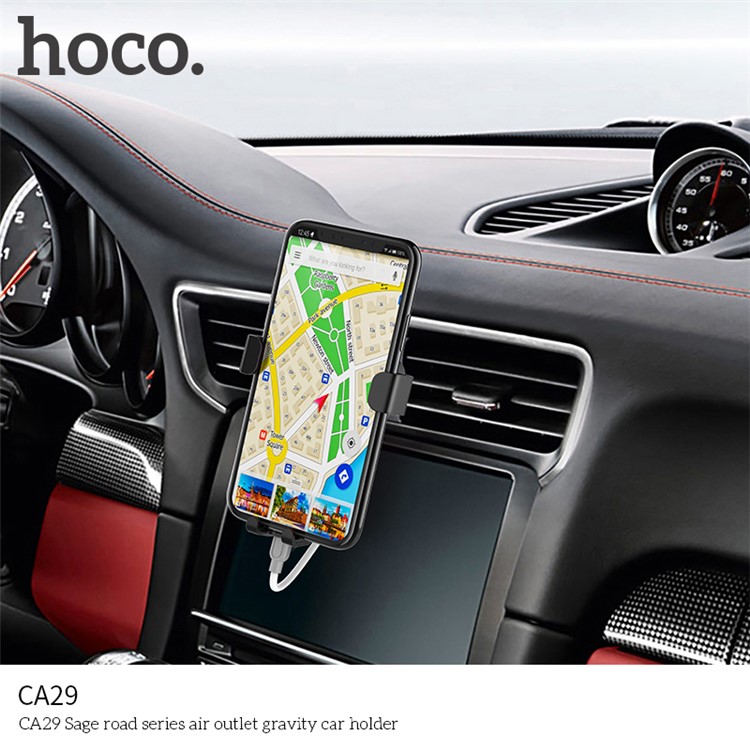 HOCO CA29 Sage Road Series Car Air Outlet Gravity Phone Holder Stand - Black-4