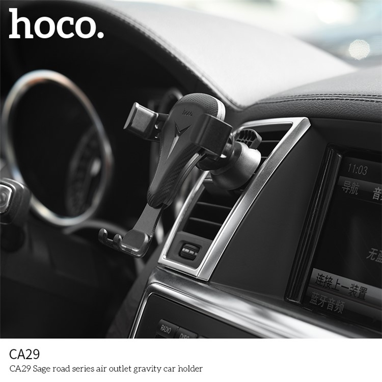 HOCO CA29 Sage Road Series Car Air Outlet Gravity Phone Holder Stand - Black-7