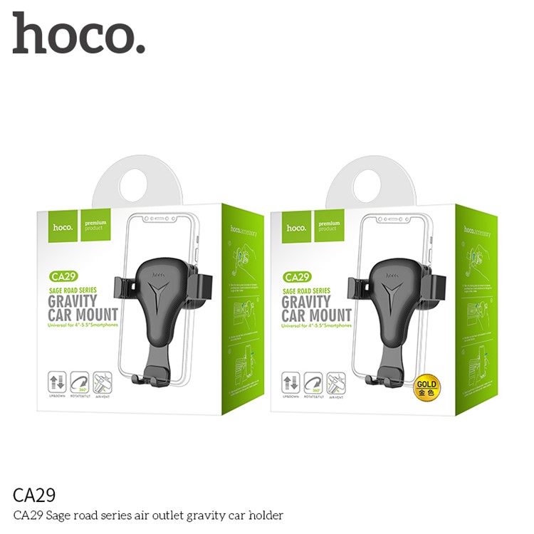 HOCO CA29 Sage Road Series Car Air Outlet Gravity Phone Holder Stand - Black-8