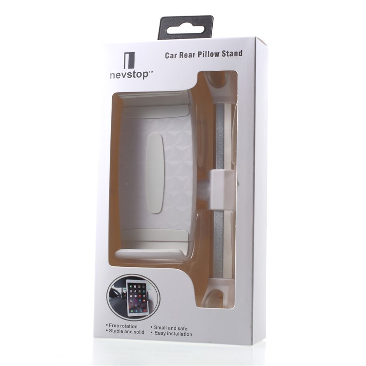 360-degree Rotatable Car Back Seats Pillow Bracket for Smartphones and Tablets - White-12