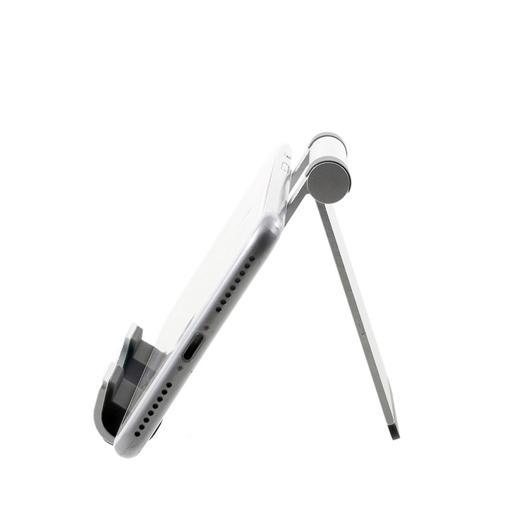 Universal Aluminum Alloy Desktop Stand Holder for iPhone Samsung Huawei - Silver-2