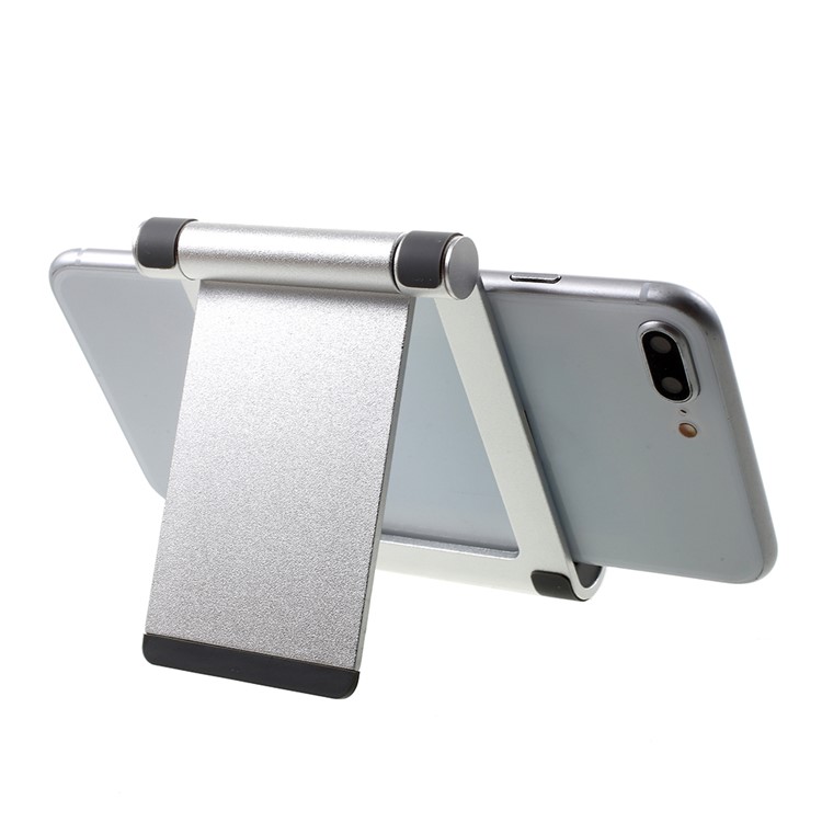 Universal Aluminum Alloy Desktop Stand Holder for iPhone Samsung Huawei - Silver-3