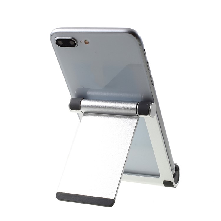 Universal Aluminum Alloy Desktop Stand Holder for iPhone Samsung Huawei - Silver-4
