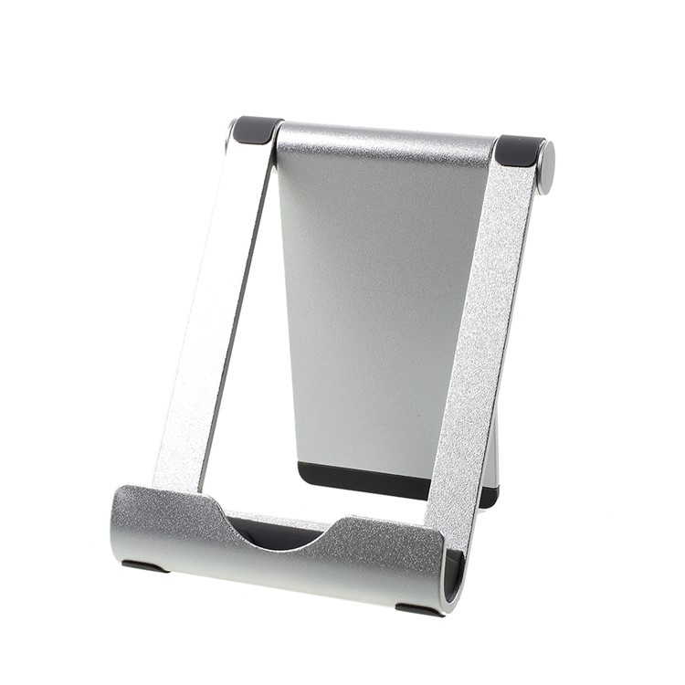 Universal Aluminum Alloy Desktop Stand Holder for iPhone Samsung Huawei - Silver-5