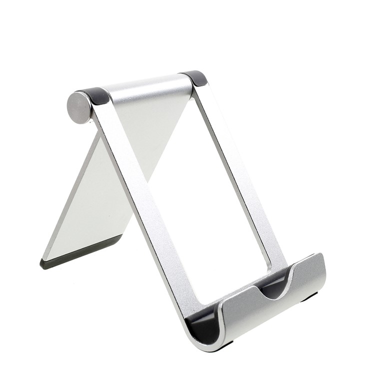 Universal Aluminum Alloy Desktop Stand Holder for iPhone Samsung Huawei - Silver-7