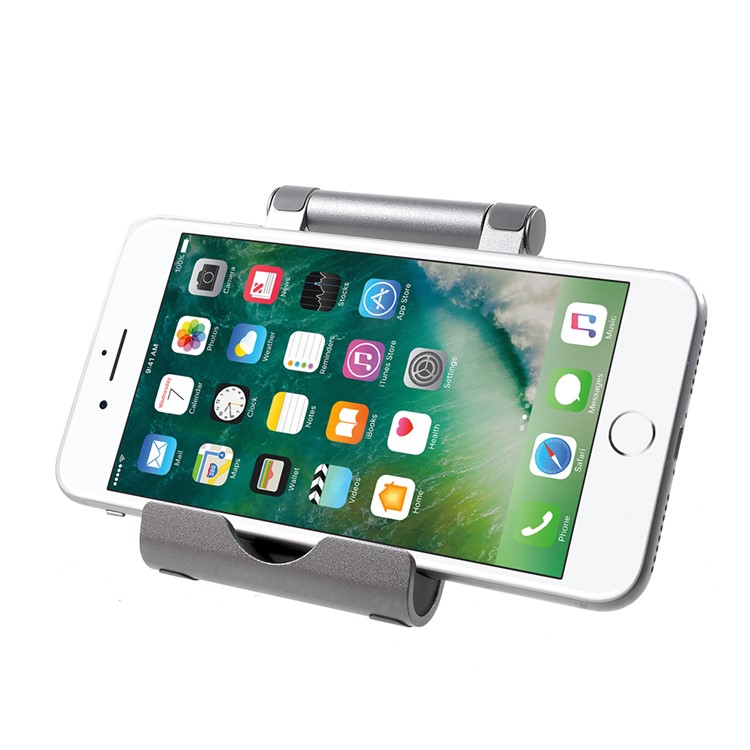 Universal Aluminum Alloy Desktop Mount Phone Bracket for iPhone Samsung Huawei - Grey-1