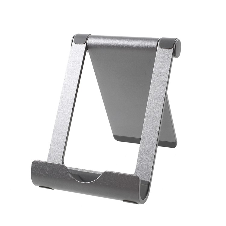 Universal Aluminum Alloy Desktop Mount Phone Bracket for iPhone Samsung Huawei - Grey-5