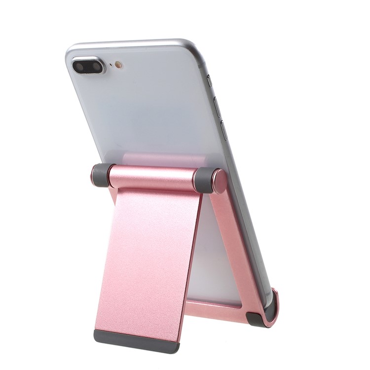 Support De Bureau D'alliage D'aluminium Support De Bureau Pour IPhone Samsung Huawei - Or Rose-7