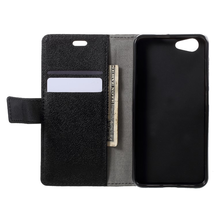 PU Leather Magnetic Wallet Phone Case for ZTE Blade A522 - Black-5