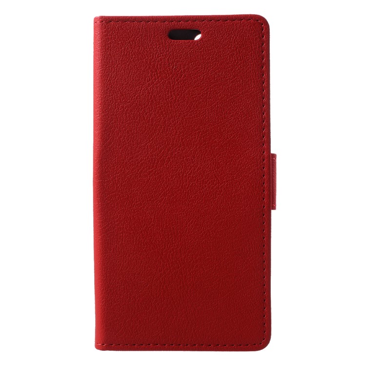 PU Leather Wallet Stand Mobile Phone Casing for ZTE Blade A522 - Red-1