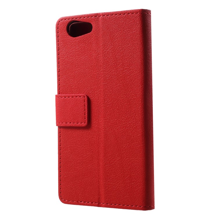 PU Leather Wallet Stand Mobile Phone Casing for ZTE Blade A522 - Red-2