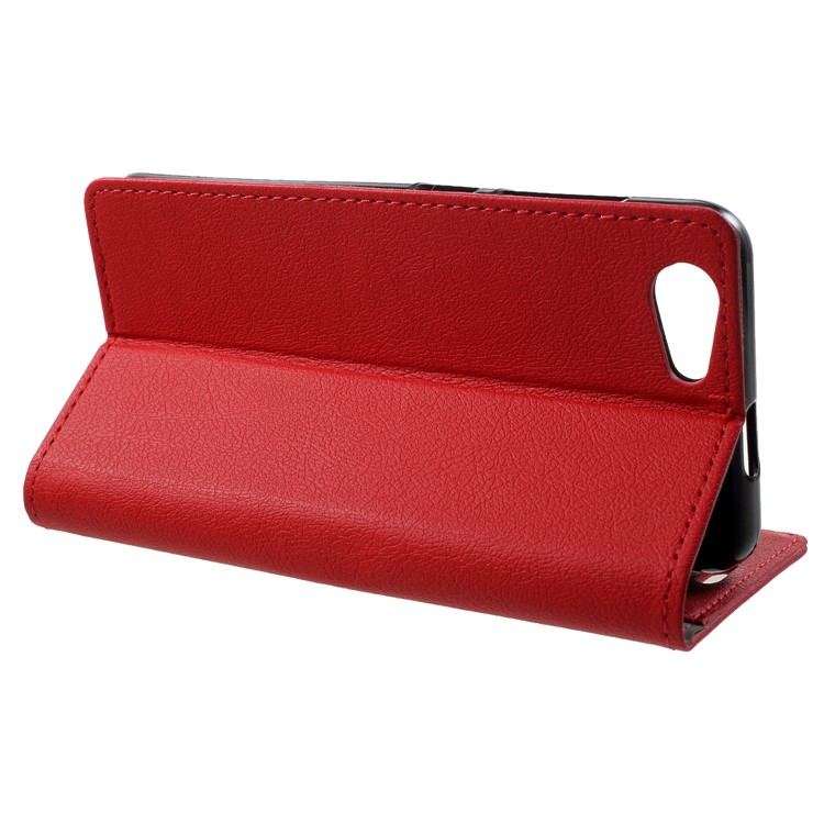 PU Leather Wallet Stand Mobile Phone Casing for ZTE Blade A522 - Red-4