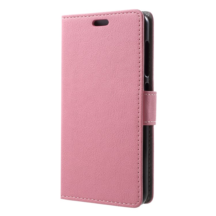 Stand Leather Folio Flip Cell Phone Cover for ZTE Blade A522 - Pink-3
