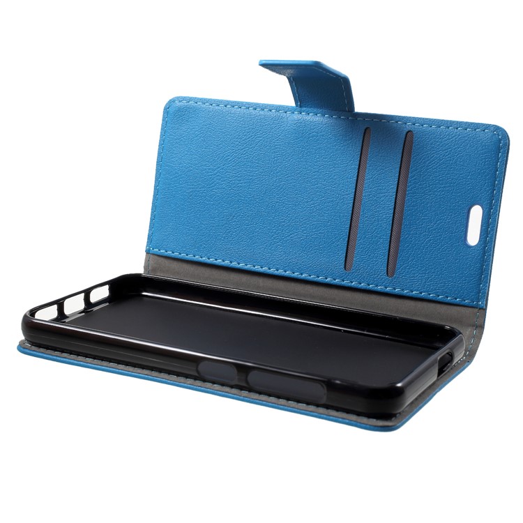 Wallet Stand Leather Protection Mobile Phone Shell for ZTE Blade A522 - Blue-5