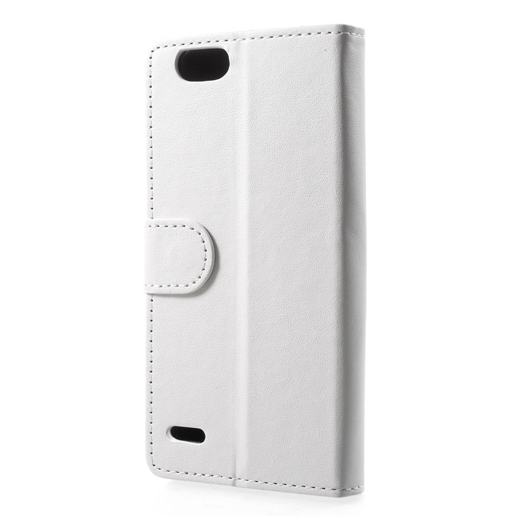 PU Leather Wallet Stand Cell Phone Case for ZTE Blade A330 - White-2
