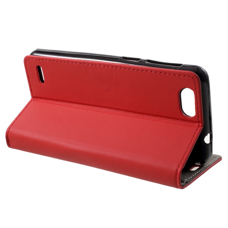 Stand Leather Magnetic Wallet Phone Shell for ZTE Blade A330 - Red-4