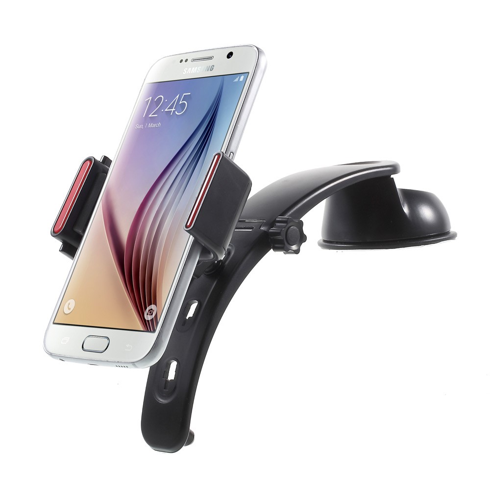 3-in-1 Multifunctional Car Mount Stand for iPhone Samsung Sony, Clamp Range: 5.5 - 8.5cm - Black-1