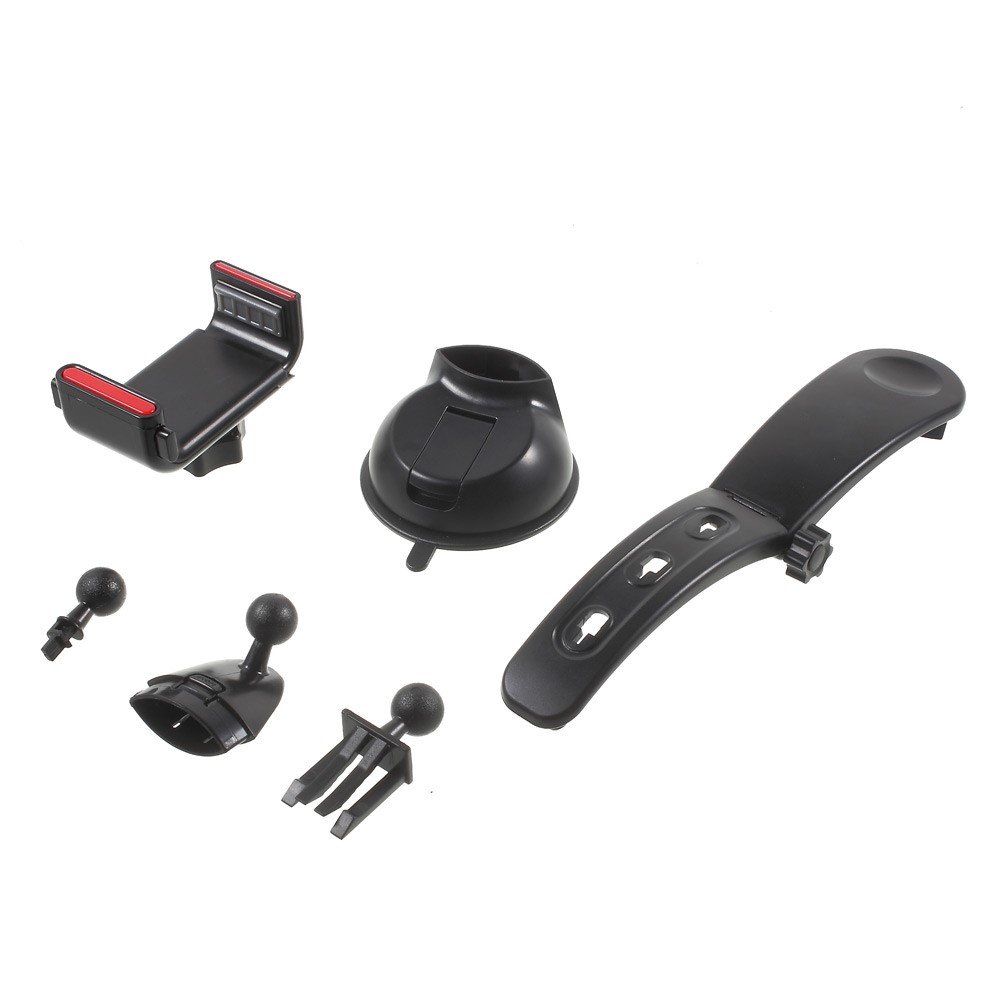 3-in-1 Multifunctional Car Mount Stand for iPhone Samsung Sony, Clamp Range: 5.5 - 8.5cm - Black-12