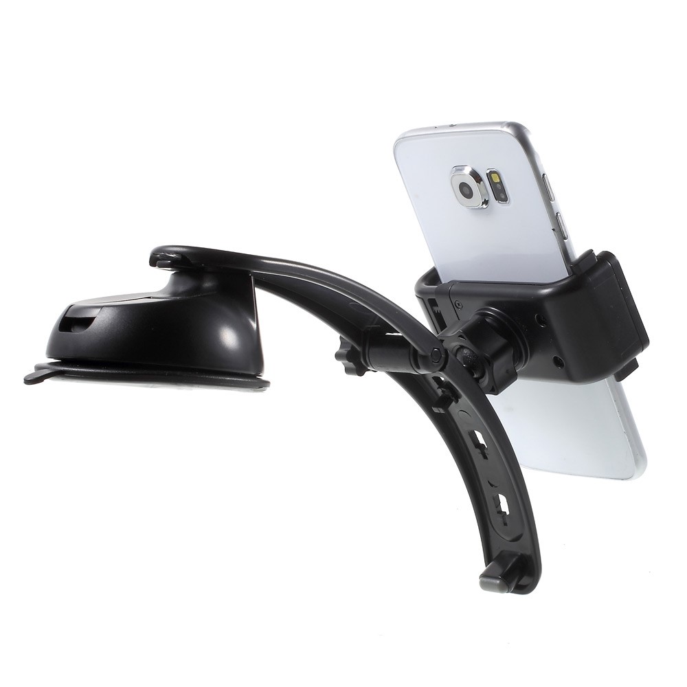 3-in-1 Multifunctional Car Mount Stand for iPhone Samsung Sony, Clamp Range: 5.5 - 8.5cm - Black-3