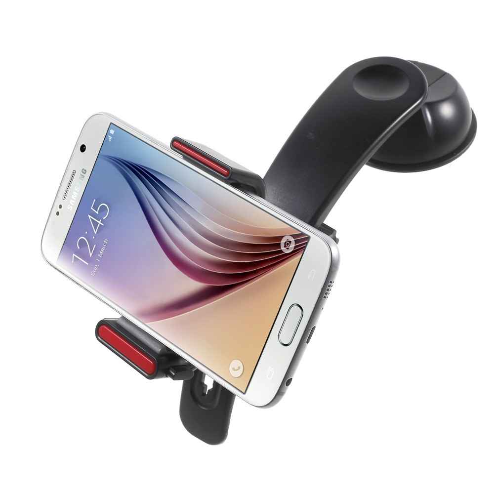 3-in-1 Multifunctional Car Mount Stand for iPhone Samsung Sony, Clamp Range: 5.5 - 8.5cm - Black-4