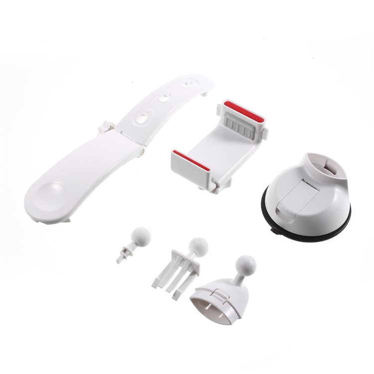 3-in-1 Multifunctional Car Mount Stand for iPhone Samsung Sony, Clamp Range: 5.5 - 8.5cm - White-13