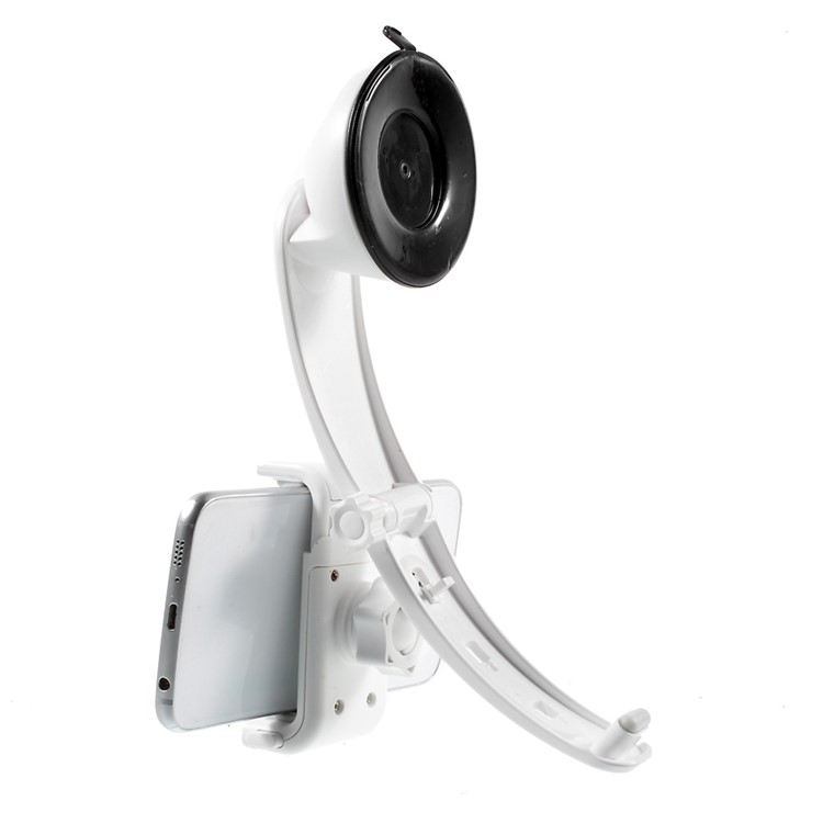 3-in-1 Multifunctional Car Mount Stand for iPhone Samsung Sony, Clamp Range: 5.5 - 8.5cm - White-5