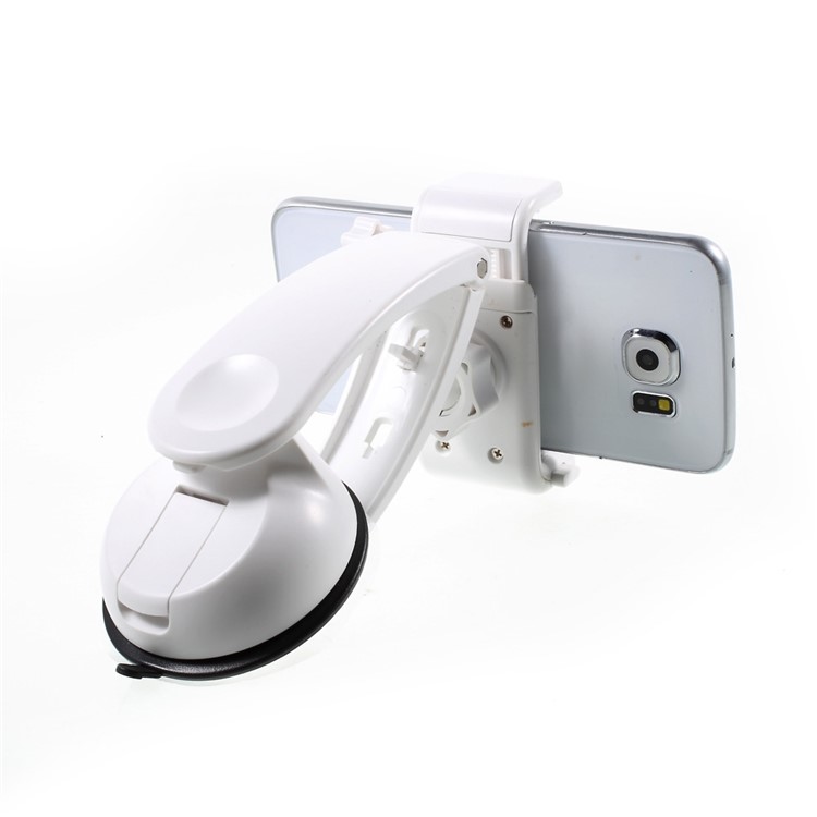 3-in-1 Multifunctional Car Mount Stand for iPhone Samsung Sony, Clamp Range: 5.5 - 8.5cm - White-6