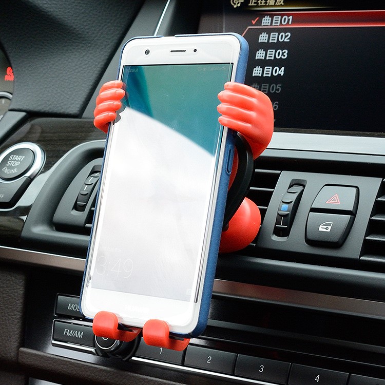 Creative Heart Shape Angel Car Air Outlet Gravity Phone Holder Stand - Red-3