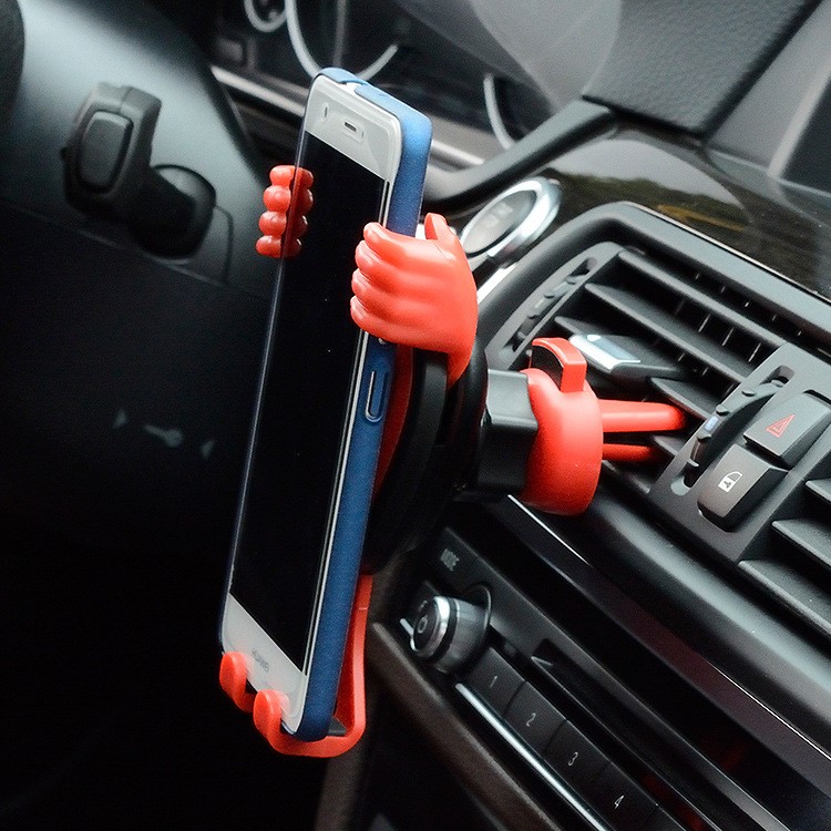Creative Heart Shape Angel Car Air Outlet Gravity Phone Holder Stand - Red-4